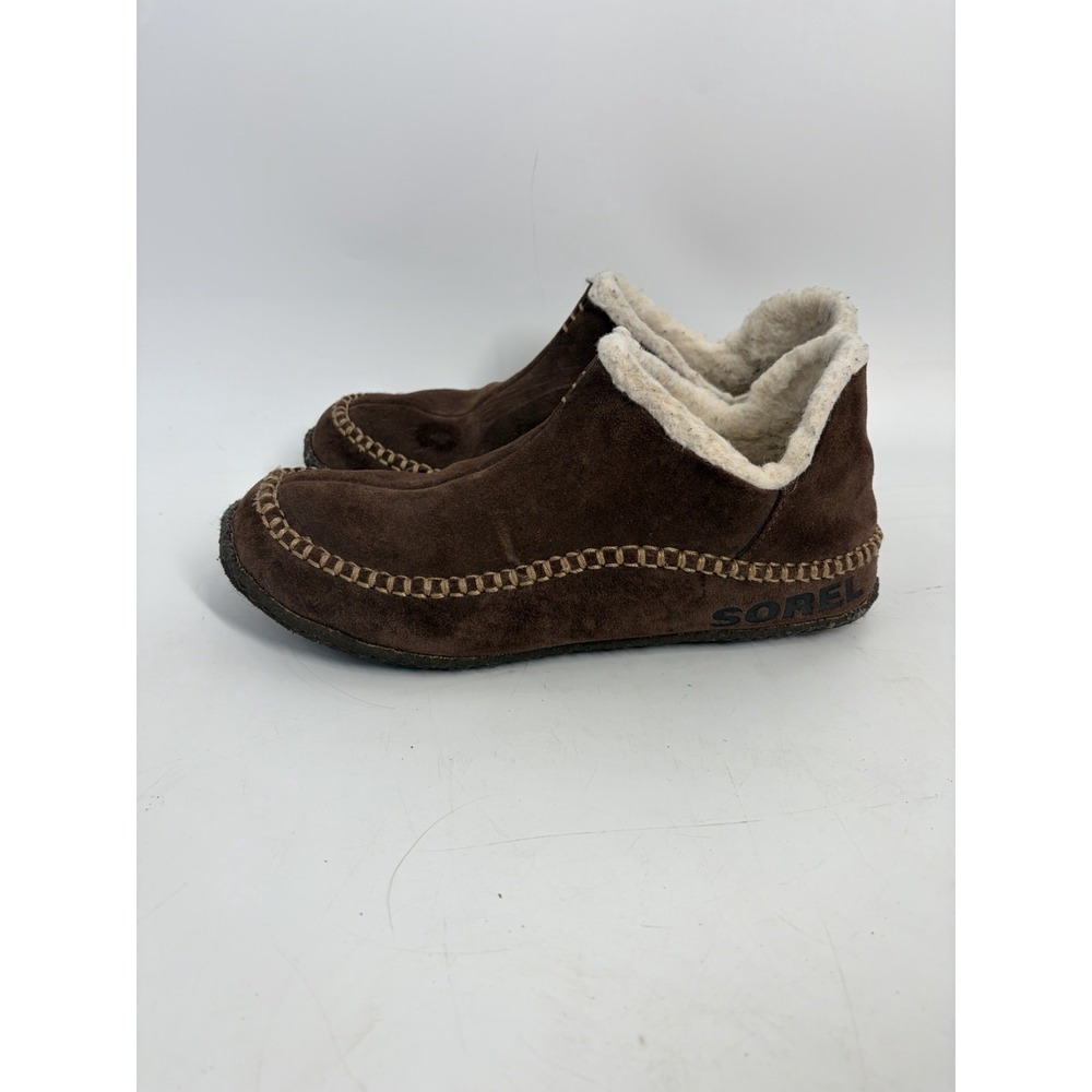 SOREL Manawan II Slippers Quarry Faux Fur Suede Shoes Shearling Men's Sz 9